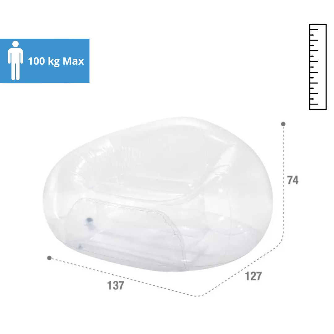 INTEX SOFA INFLABLE TRASPARENTE INTEX SOFA INFLABLE TRASPARENTE